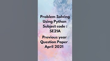 Problem solving using python/previous year Question paper/April 2021#universityofmadras #semester1