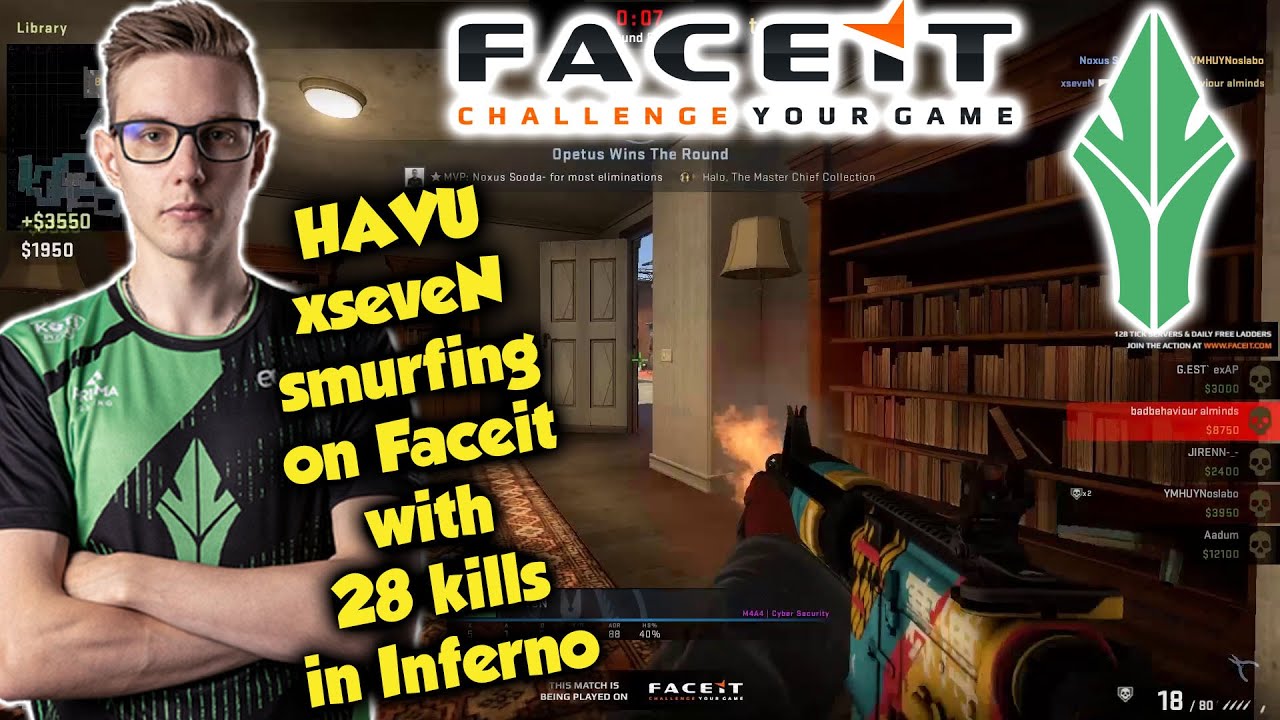 HAVU xseveN smurfing at Faceit with 28 kills in Inferno