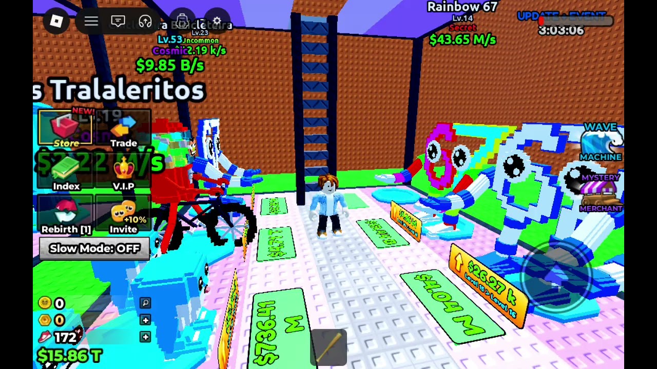 I played roblox escape tsunami for brainrot with my sister