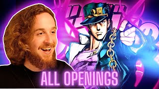 Musician Reacts to ALL Openings of JOJO'S BIZARRE ADVENTURE 1-12 (All Variants)