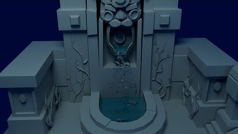 Aztec Fountain Maya Render with Bifrost