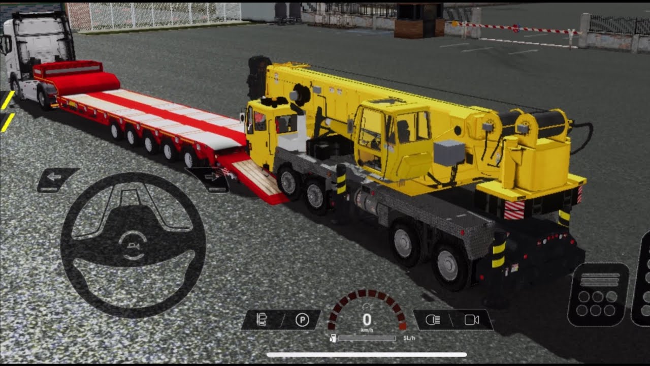 Car truck transport crane to the work area.