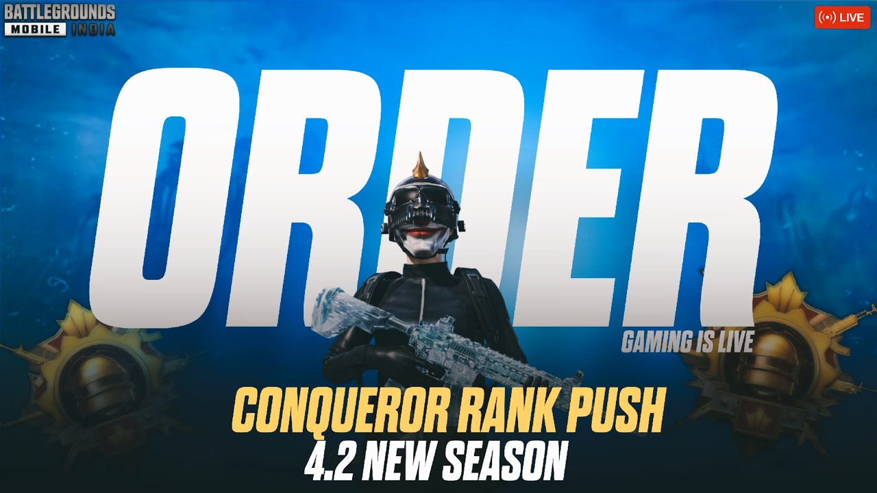 BGMI CONQUEROR RANK PUSH | BGMI LIVE 4.2 UPDATE | ORDER GAMING IS LIVE