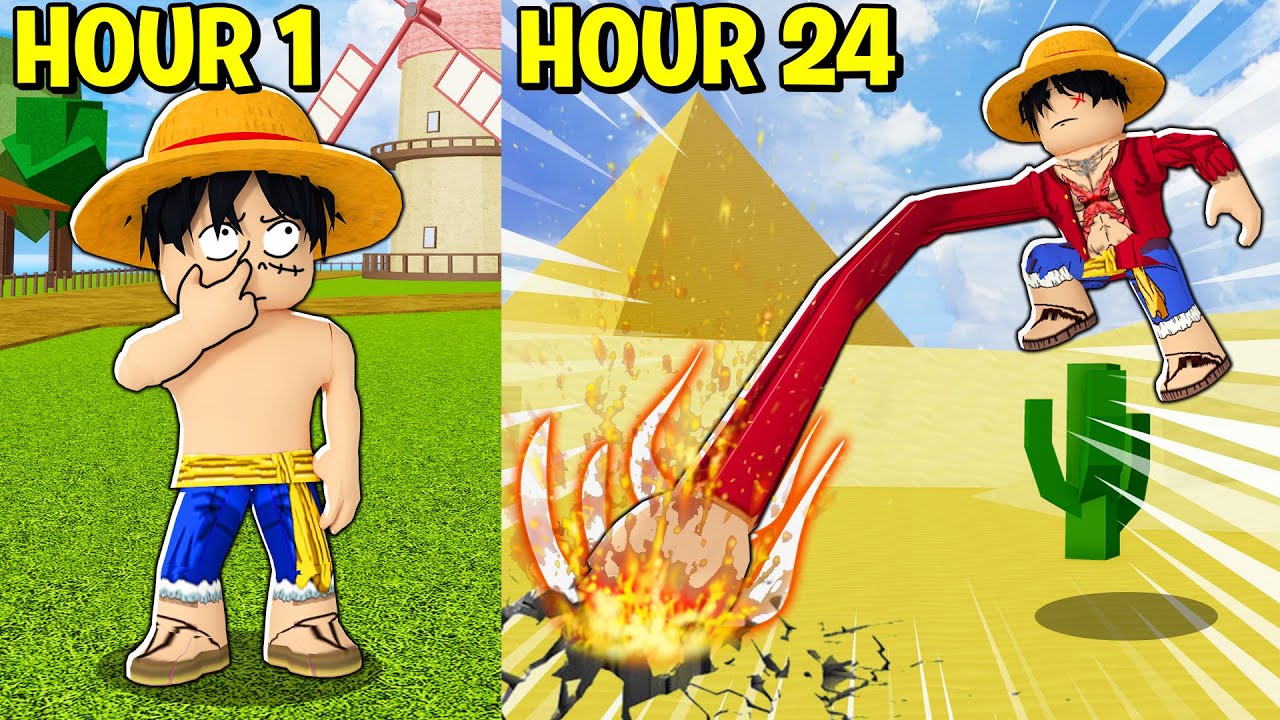 I SPENT 24 HOURS WITH THE GUM GUM FRUIT! Roblox Blox Fruits YouTube