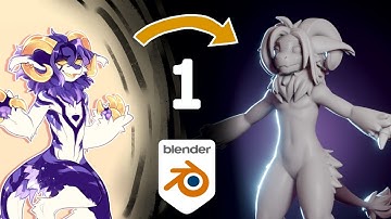 Plushmellow (commission) || Blender character creation process // Part 1 - Sculpting