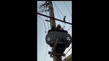 "Changing a Transformer with a Chain Pulley – Step-by-Step Guide#elecricity #transformers #pakistan