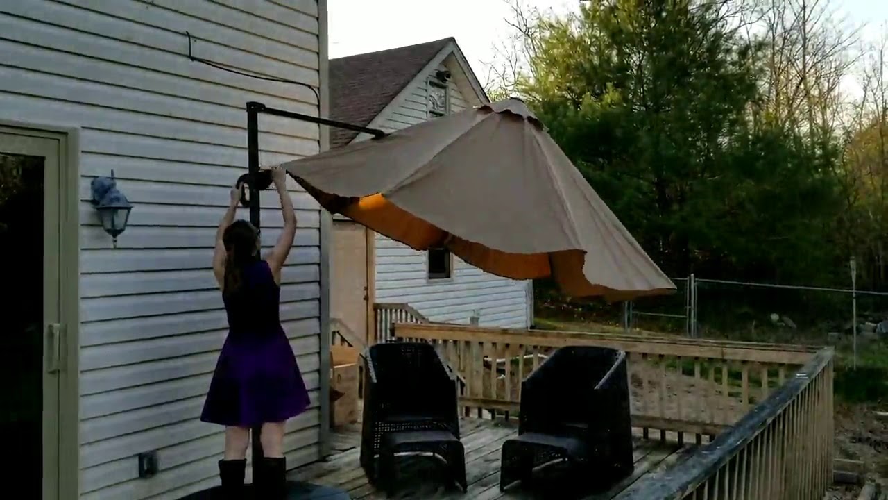 Le Papillon 10 Ft Cantilever Umbrella Outdoor Offset Patio Umbrella Easy Open Lift 360 Degree Rotati Youtube