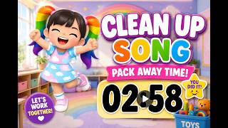 Clean Up Song with 3 Minute Countdown Timer 🧹🌈 | Pack Away Time for Kids | Clean Up Crew!