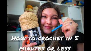 How to Crochet in 5 minutes or less for absolute beginners (left handed edition)