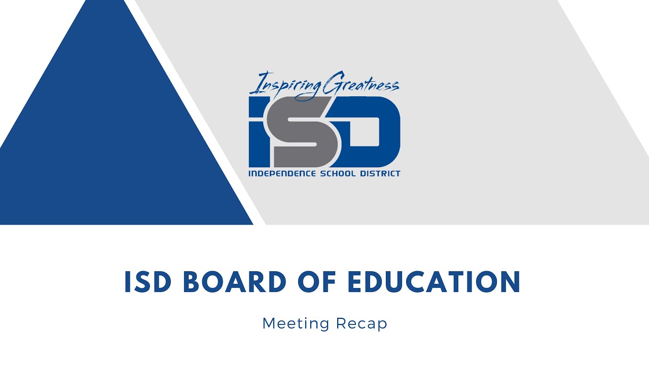 ISD Board of Education Meeting - December 2022 Recap - YouTube