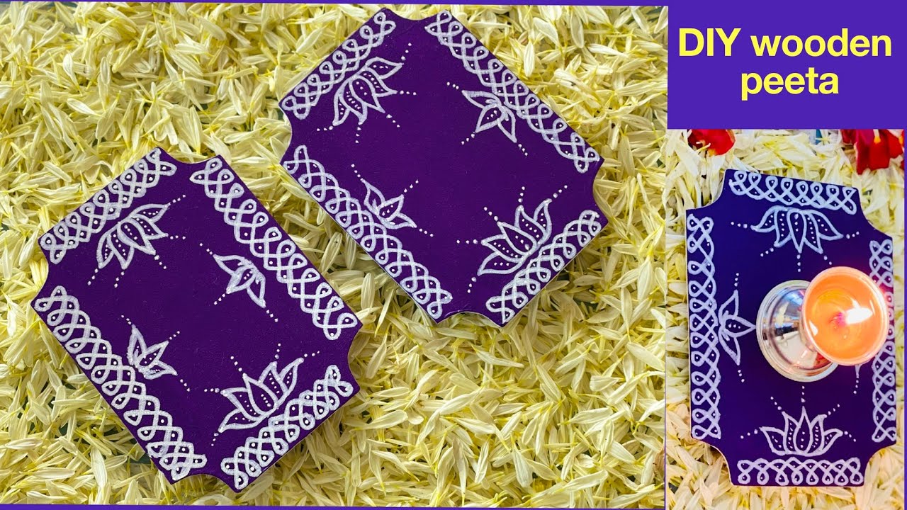 DIY Wooden Pooja Stand Pooja chowki DIY Muggu Peeta Pooja Peeta