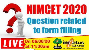 NIMCET 2020 | Question related  to form filling
