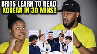 British Highschoolers Learn to Read Korean in 30 MINS! (Americans React) | The Demouchets REACT