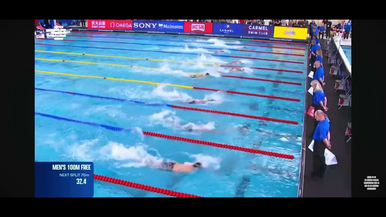 THOMAS CECCON World Cup Carmel 2025 100 Freestyle heat 47.00 - YouTube