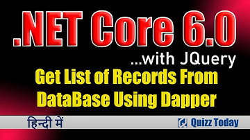 15. Get List of Records From DataBase Using Dapper with jQuery in Hindi
