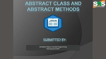 DT on Abstract class  Object Oriented Programming  SNS Institutions