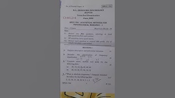 #bapch #psychology #bag #bahonours #bpcc104 #previousyearquestions #tee #statistics #june2022