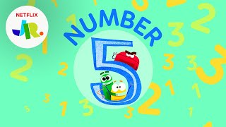 #5 Number Five 5️⃣ StoryBots: Counting for Kids | Netflix Jr Resimi