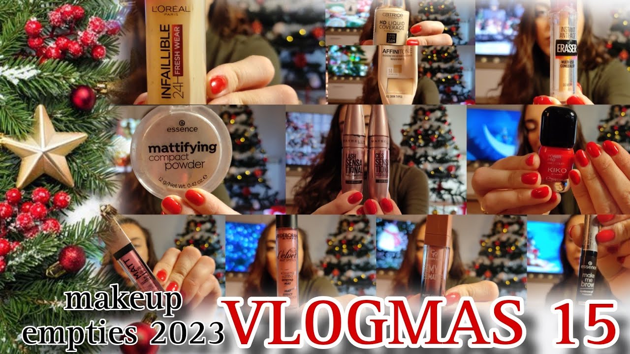 Vlogmas 15🎄Koliko sam sminke potrosila za godinu dana? Makeup empties 2023