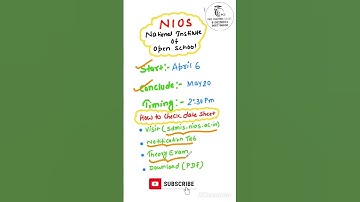 NIOS releases theory exam schedule for April/May 2023 | #shorts #nios #exam