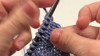 Continental Knitting knit stitch tutorial video
