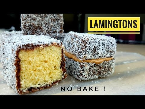 No bake Lamingtons | Delicious Butter Cake coated with chocolate ganache