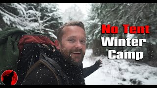 (No Tent) Winter Storm in the High Mountains - Solo Snow Camp