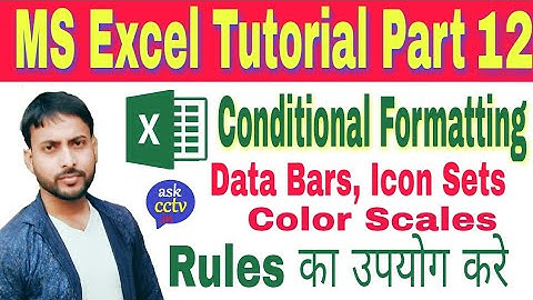 Conditional Formatting in MS Excel Hindi Part 3 | Data Bars, Icon sets, Color scale - 2022