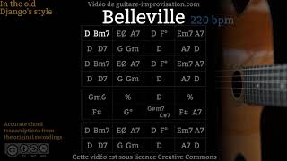 Belleville (220 bpm) - Gypsy jazz Backing track / Jazz manouche chords