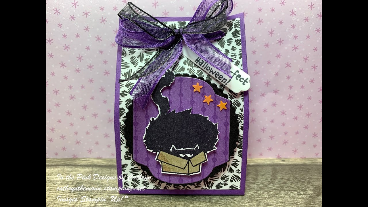 CLEVER CATS HALLOWEEN GIFT BOX with SEASONAL LABEL DIES - Stampin' Up!