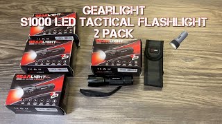 GearLight S1000 LED Tactical Flashlight 2 Pack : High Lumen : Zoomable : 5 Light Modes