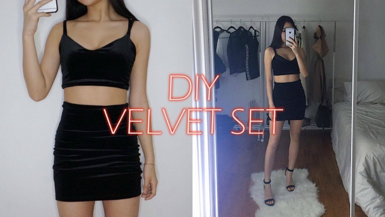 black velvet two piece set