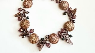 Fall cha-cha bracelet featuring TierraCast leaves