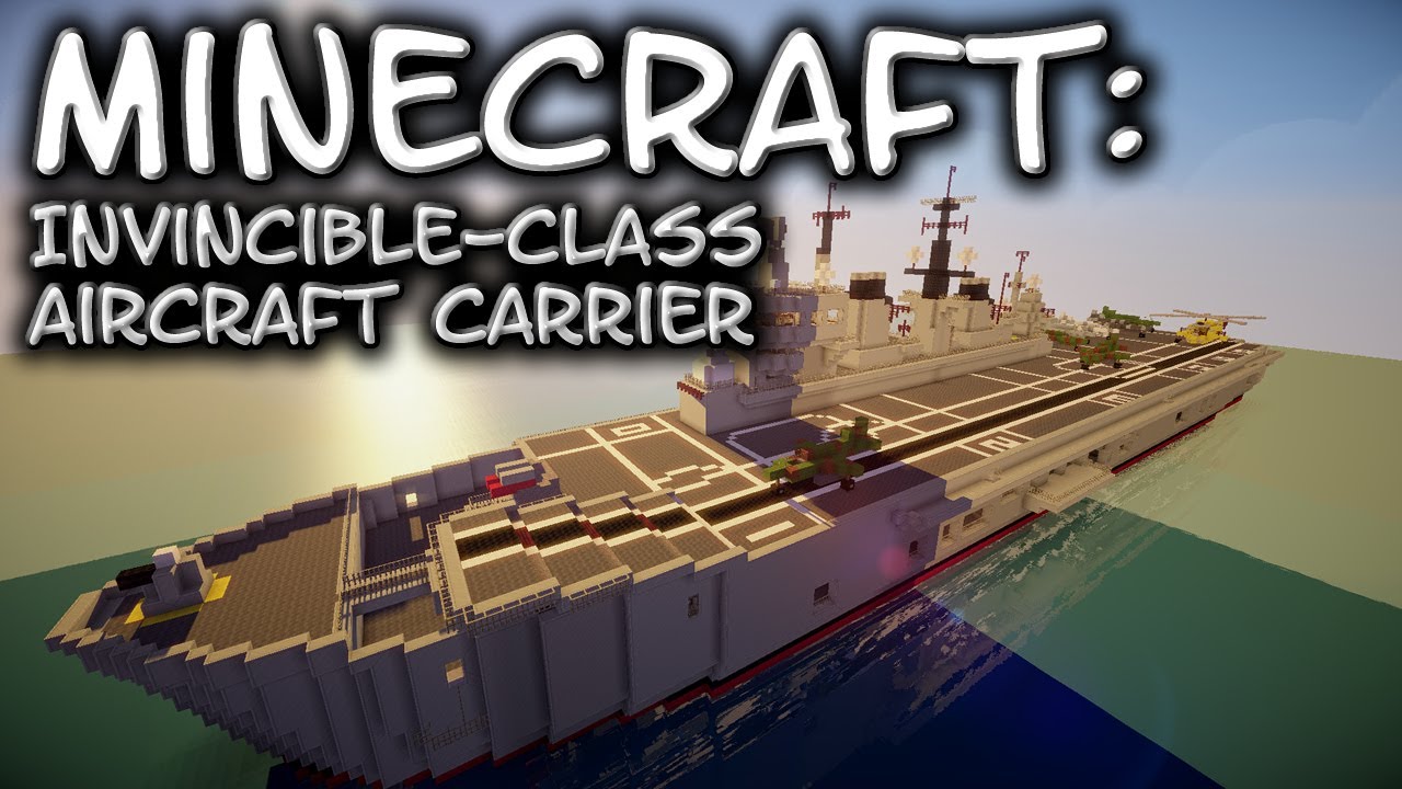 Minecraft: Aircraft Carrier Tutorial (Invincible-Class) - YouTube