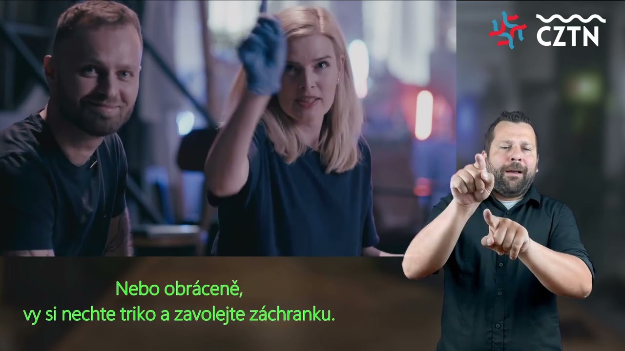 Kurz první pomoci #KryjemeVamZada 6 modelová situace (titulky + ČZJ)