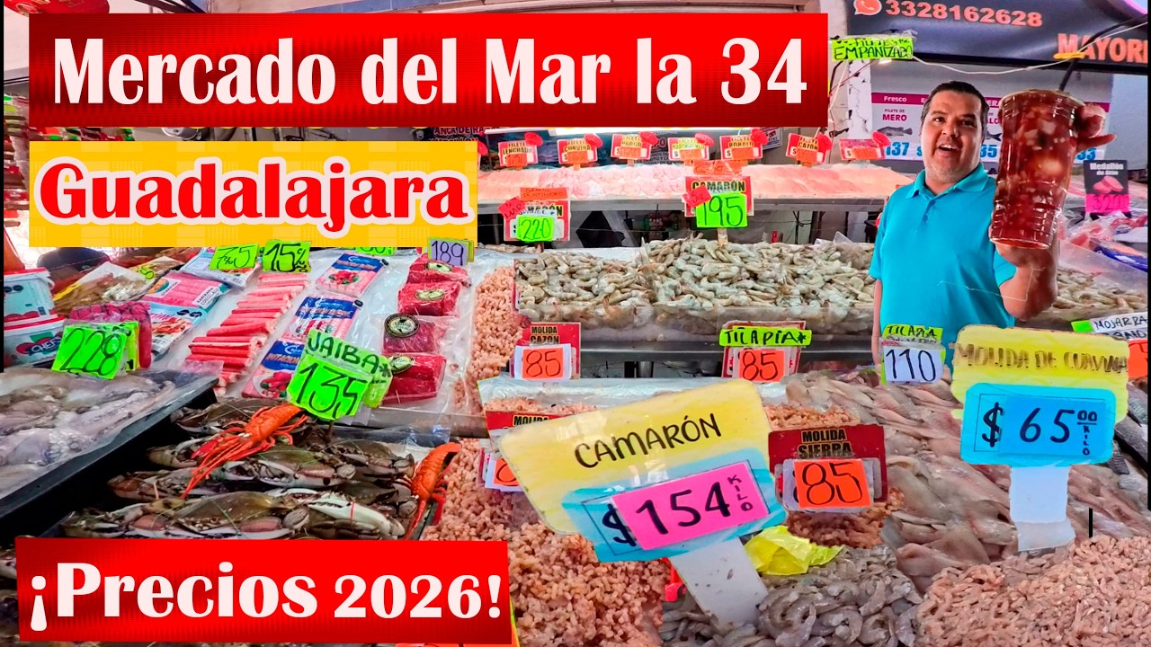 ¡Así es el MERCADO DEL MAR más BARATO de Guadalajara la 34! | Precios Cuaresma 2026