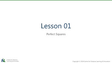 Grade 9 Math - U01 S01 L01C - Perfect Squares