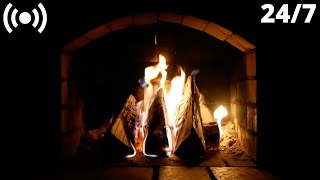 Fireplace &amp; Blizzard Snowstorm Sounds for Sleep | Crackling Fire Sounds &amp; Howling Wind