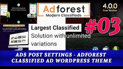 Ads Settings - AdForest Classified Ad Wordpress Theme setup
