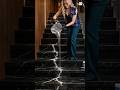 Epic Glowing Resin Marble Staircase Transformation! ⚡🖤 #Kintsugi