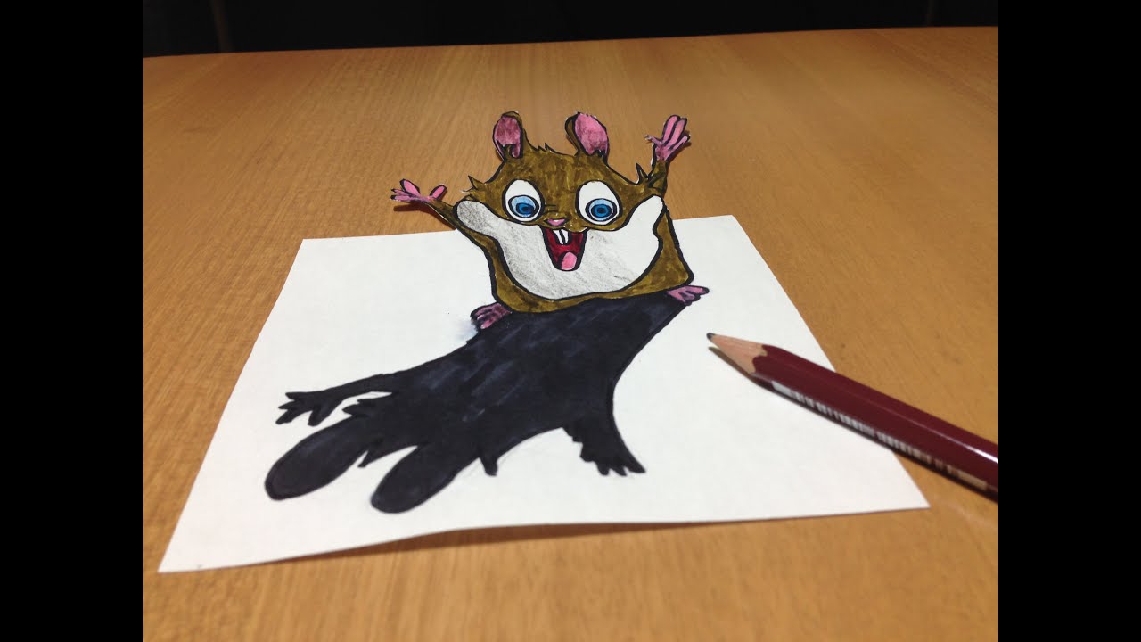 Uncategorized How To Draw A Cute Hamster freehand 3d cute hamster drawing anamorphic illusion time lapse youtube