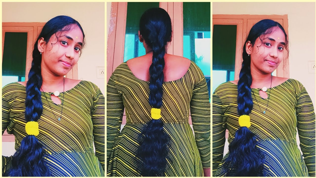 Simple Hairstyle For Oily Hair | Single Braid Hairstyle | Heavy Hair Oiling | Tamil | @Renusstyle