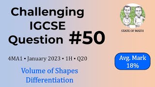 Challenging IGCSE Question 50 (Avg. Mark 18%)
