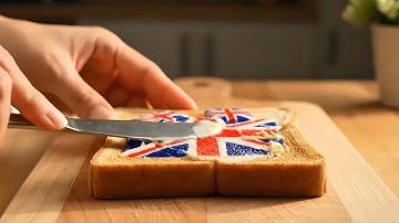 World flag spread on toast 🍞 | Oddly satisfying ASMR Animation #flag 