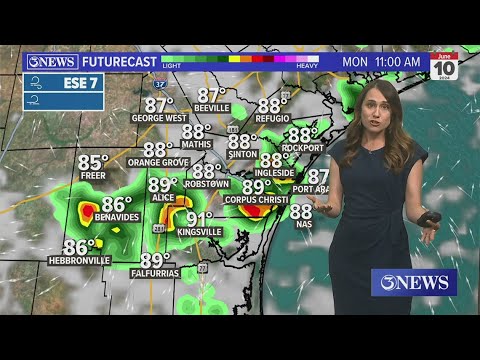 A few showers and storms Monday - YouTube
