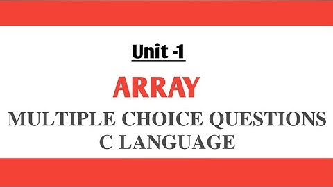 Array Mcq C Language #bca #msu #ccsu #mcq