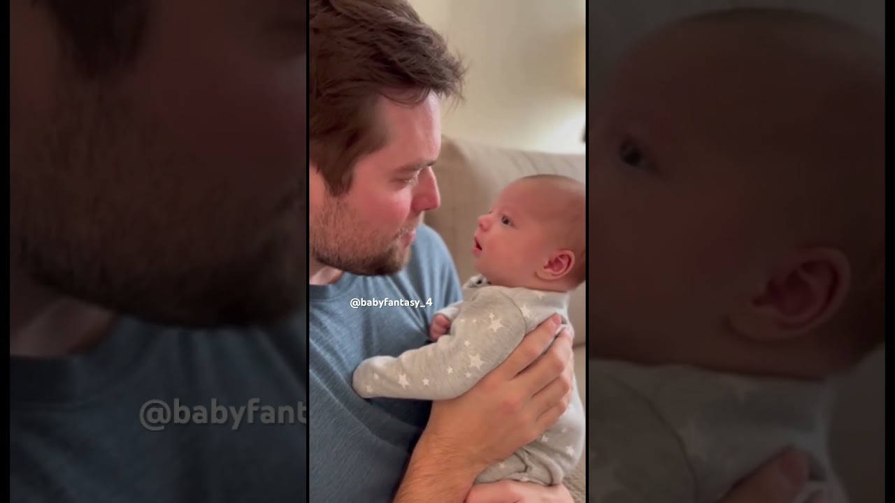 Wow, look… this two-month-old baby is already chatting with dad 👀👶✨