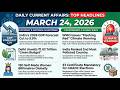 Today Current Affairs 24 March 2026 | Daily News for UPSC SSC Banking | Exam Ready Daily