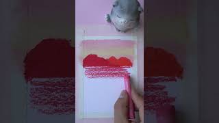 Easy oil pastel drawing - pink ocean #oilpastel #oilpastelpainting #painting #creativeart #art