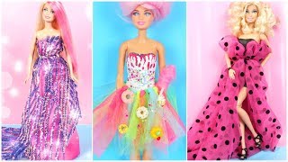 4 DIFFERENT AMAZING Barbie Doll Clothes Tutorial | Easy Life Hacks to Do It Yourself